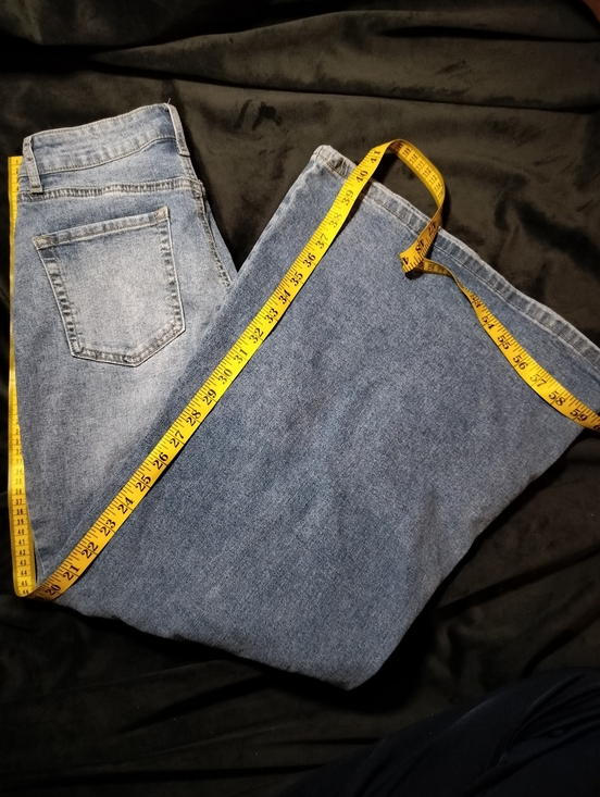 Denim - New Extra Flare Wide-Leg Light/Medium Wash Blue Denim Jeans - Size 4